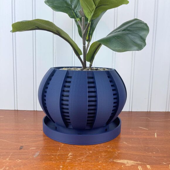 The Arik Indoor Orchid Planter Pot with Drainage Tray, Modern Unique - Picture 1 of 9